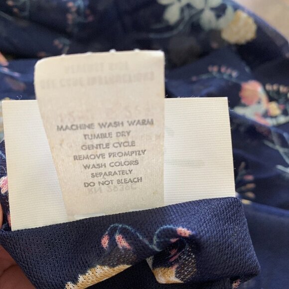 Tribute Robe Size 22 Blue Floral Sheer Button Short Sleeve House Dress - Picture 11 of 13